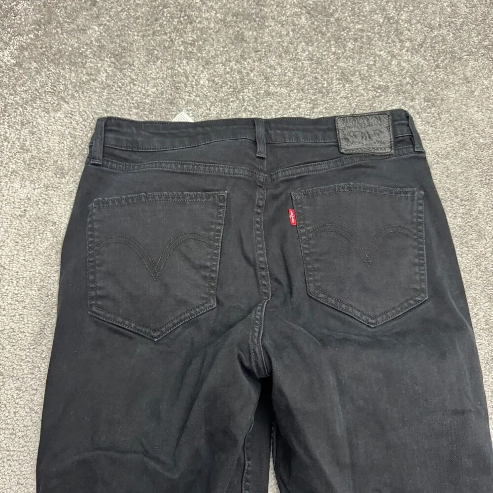 Levi's 512 Slim Fit Taper Flex Denim Jeans Womens 30x32 Black Cotton Stretch